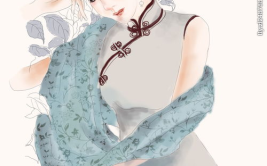 古风画人物旗袍女,描绘东方女性的古典美
